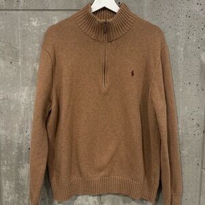 Polo Ralph Lauren Quarter Zip Sweater Brown Men’s XL Knitted